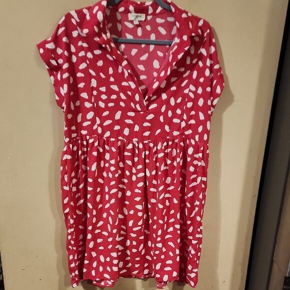 Georgeous Umgee USA Pink and White Patterned Dress lightweight - Picture 1 of 3